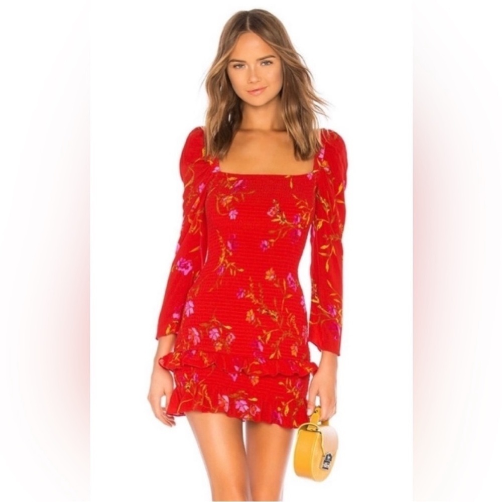 Lovers + Friends Valentina Red Floral Mini Dress
